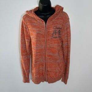 Harley‎ Davidson Hooded Zip Front Sweater Size Large